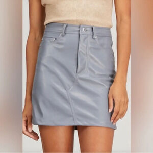 Jonathan Simkhai Standard Faux Leather Mini Skirt Grey Small Contemporary Party